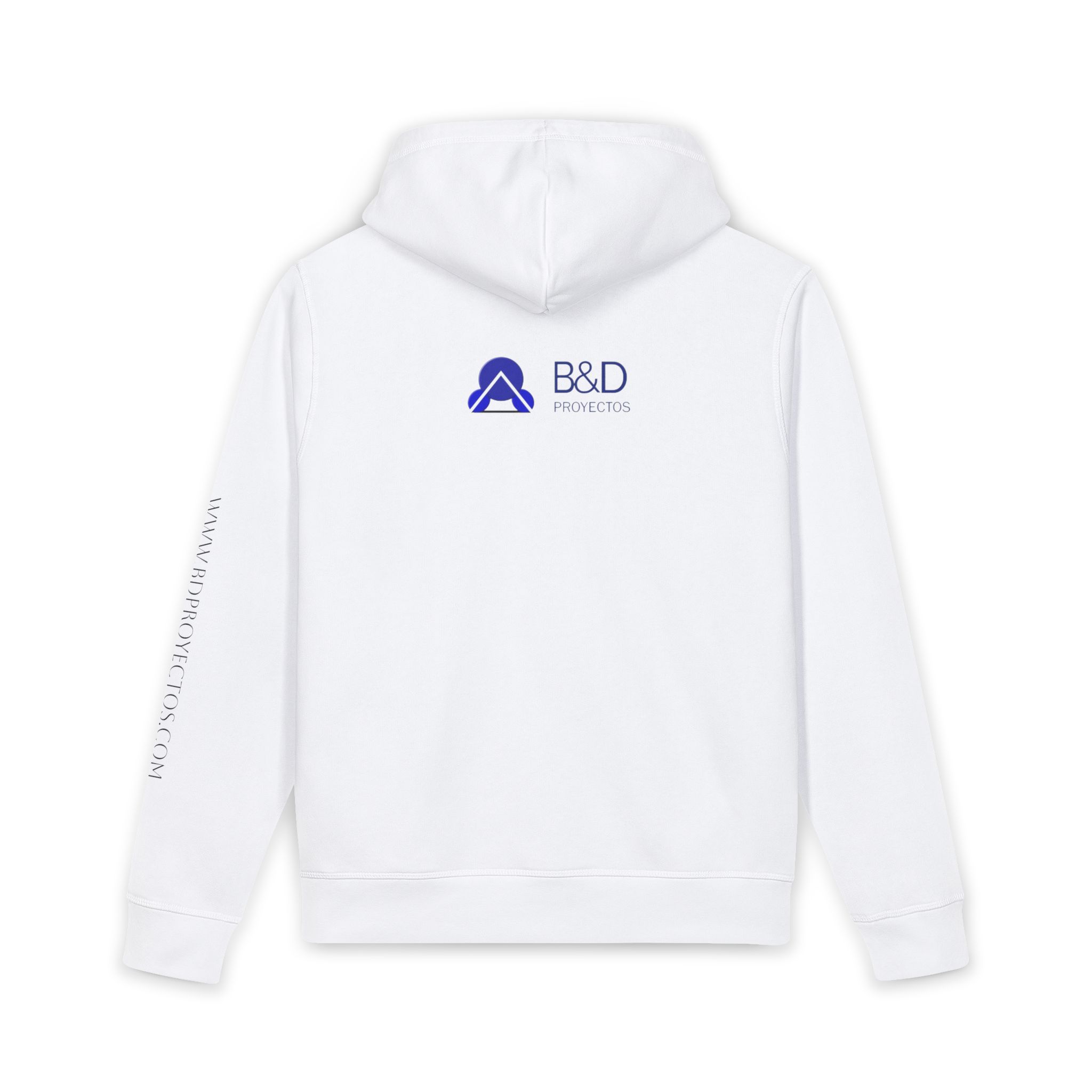 Sudadera con capucha con logo de B&D Proyectos. Jersey orgánico con bolsillo lateral - Imagen 2