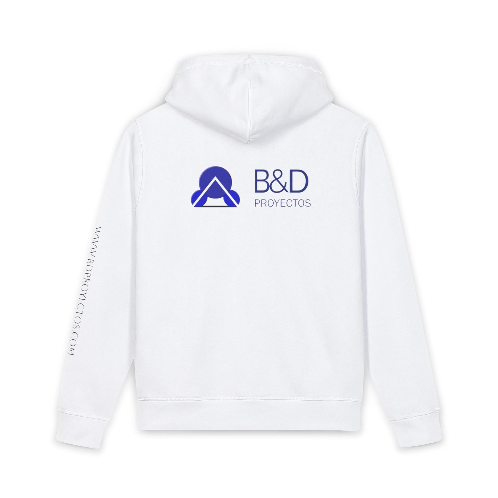 Sudadera con capucha con logo de B&D Proyectos. Jersey orgánico con bolsillo lateral - Imagen 2